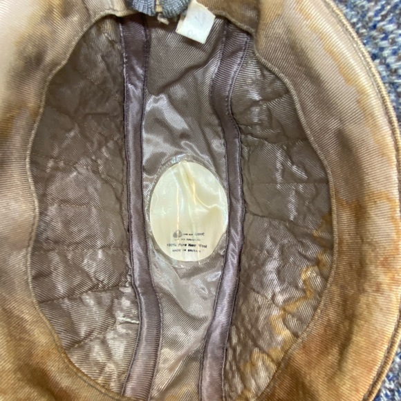 Brown Gray Blue made in Britain Tweed 100% Wool Hat 7 3/8 men’s - Picture 2 of 8